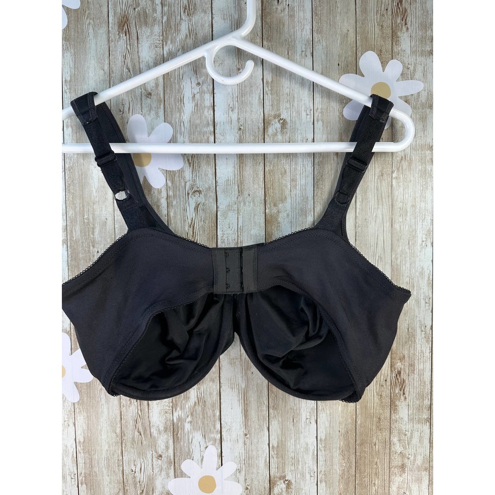 Bali Women's Bra Sz‎ 40/90 DD Black V-Neck Stretch Underwire Adjustable Strap - Picture 2 of 8